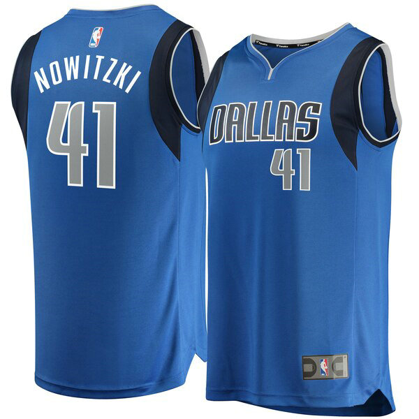 Maillot nba Dallas Mavericks Icon Edition Homme Dirk Nowitzki 41 Bleu